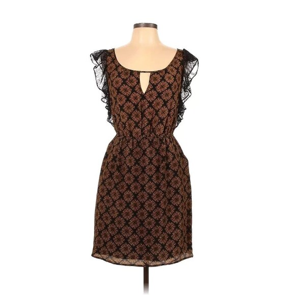 Maple By Anthropologie Dresses & Skirts - Wmn's Anthropologie MAPLE 100% Silk Medallion Dress with Black Lace Trim/Back XS